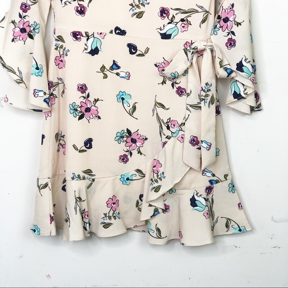 𝅺J.O.A  pink floral print ruffled mini dress - Picture 12 of 15